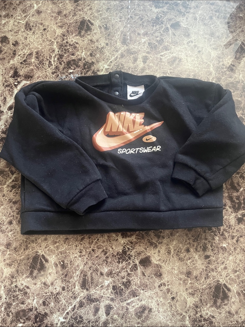 Nike Girls Black Sweatshirt with Copper Logo